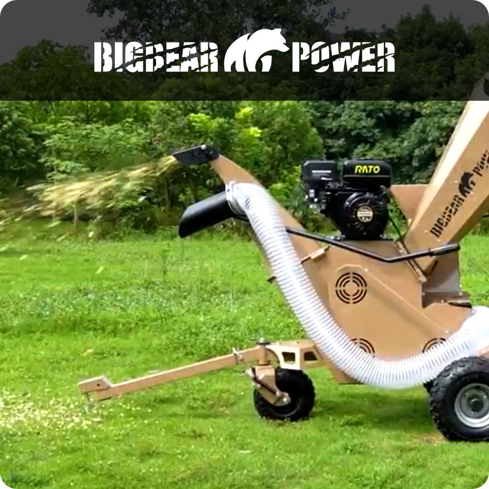 BigBear Power BBC31E Tornadic Wood Chipper 3" 7 HP Shredder with Vacuum Gas Powered Commercial Electric Start New