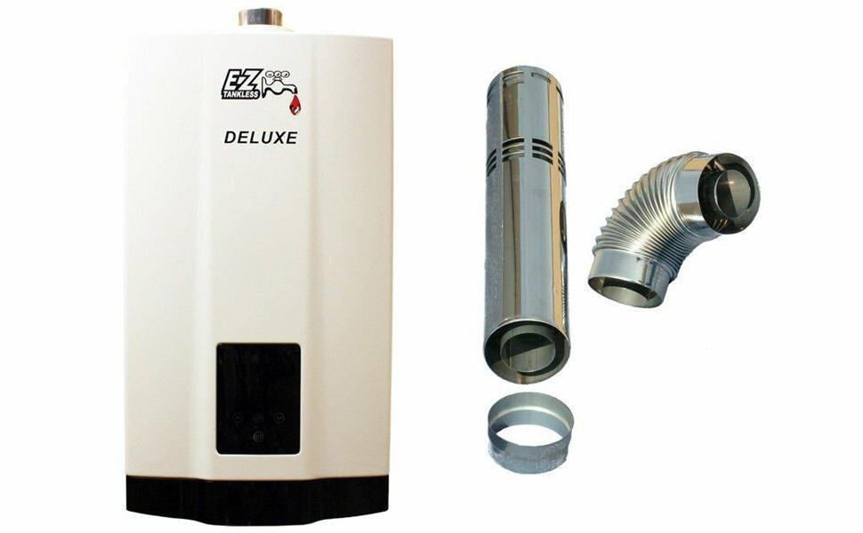 EZ Tankless EZDELUXELP 4.4 GPM 87500 BTU Liquid Propane Indoor Tankless Water Heater with Vent Kit New