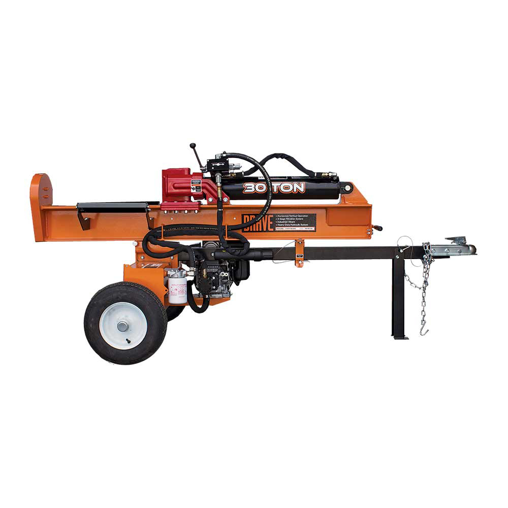 Brave Tow Behind Log Splitter 30-Ton Vertical/Horizontal Portable Gas with Honda GC190 Engine 189cc VH1730GC New