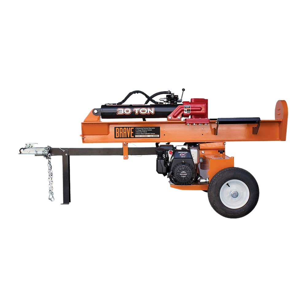Brave Tow Behind Log Splitter 30-Ton Vertical/Horizontal Portable Gas with Honda GC190 Engine 189cc VH1730GC New