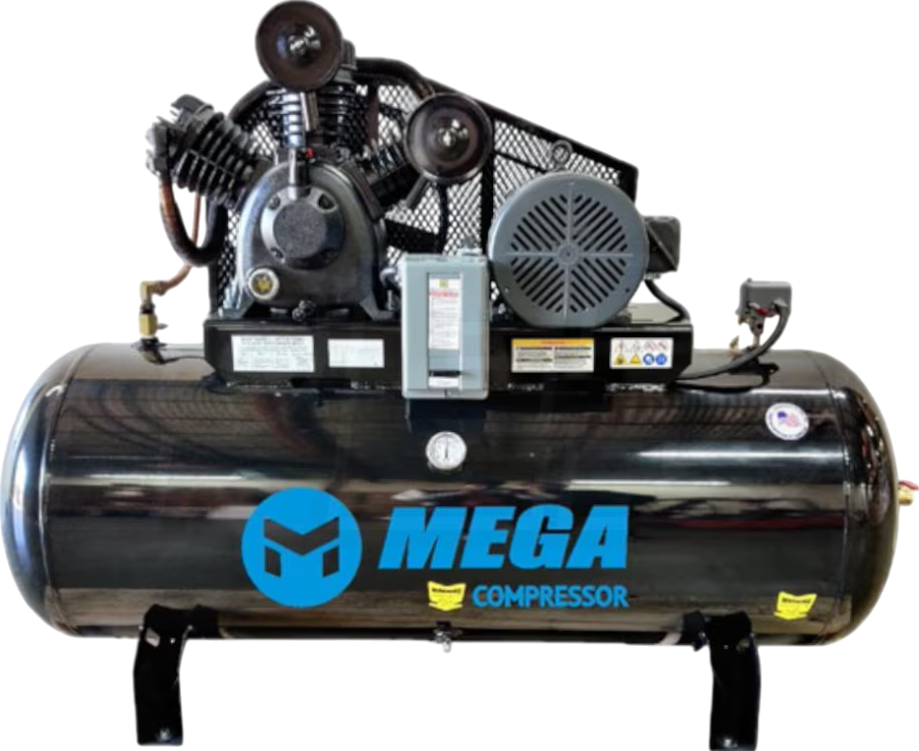 Mega Compressor MP-10120H3-U Air Compressor Two-Stage 120 Gallon 10 HP 200 PSI 3-Phase New