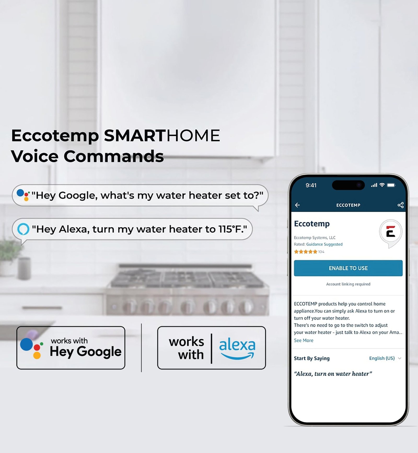 Eccotemp SH22-NG SmartHome Tankless Water Heater Natural Gas 6.8 GPM Outdoor Wi-Fi Open Box