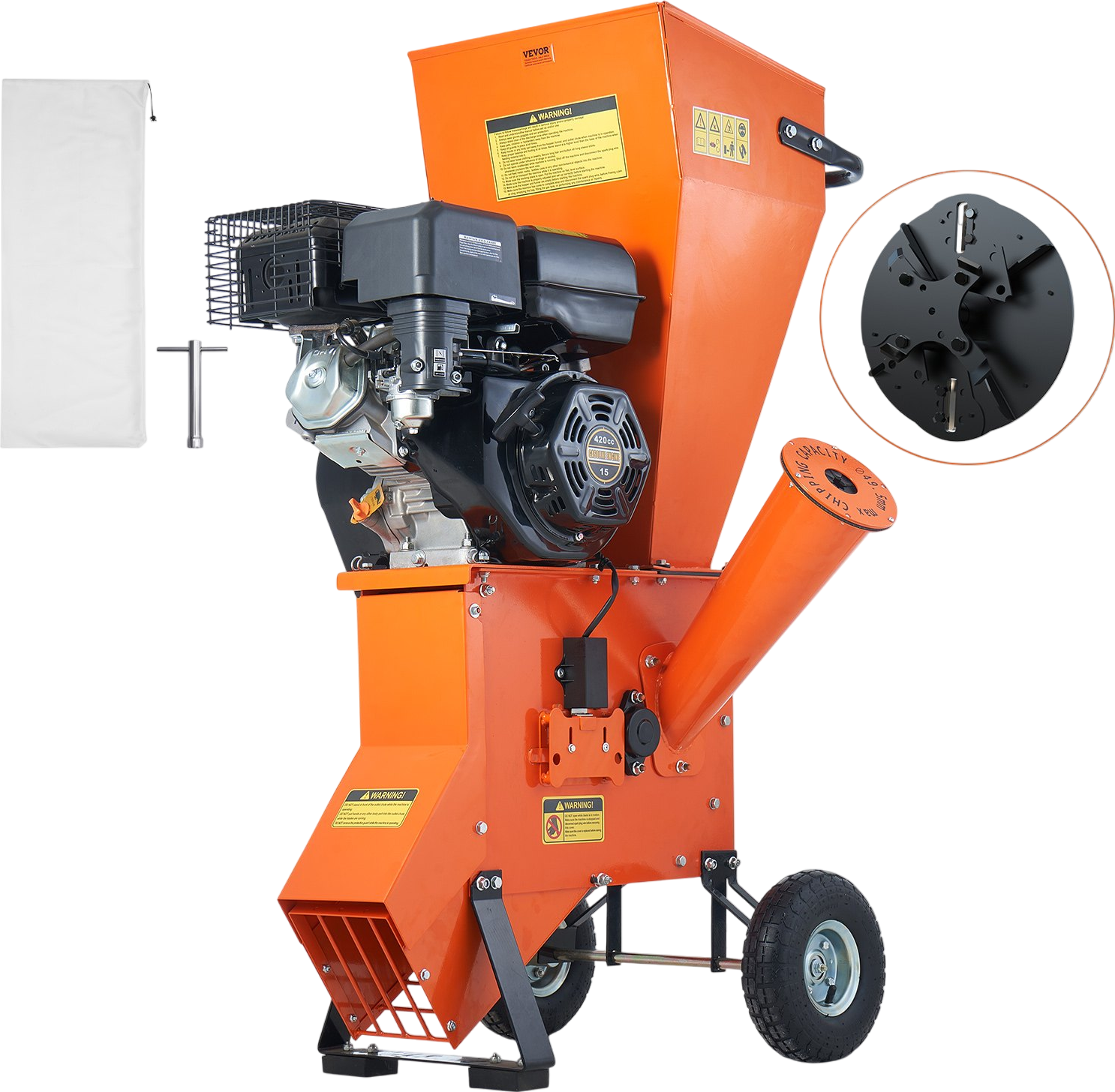 Vevor Wood Chipper Shredder Mulcher 6.7" Capacity 12HP Gas Powered 420cc New